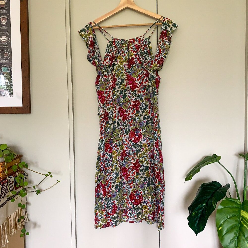 Prototipos Off the Shoulder Flutter Sleeve Summer Floral Dress Size 12